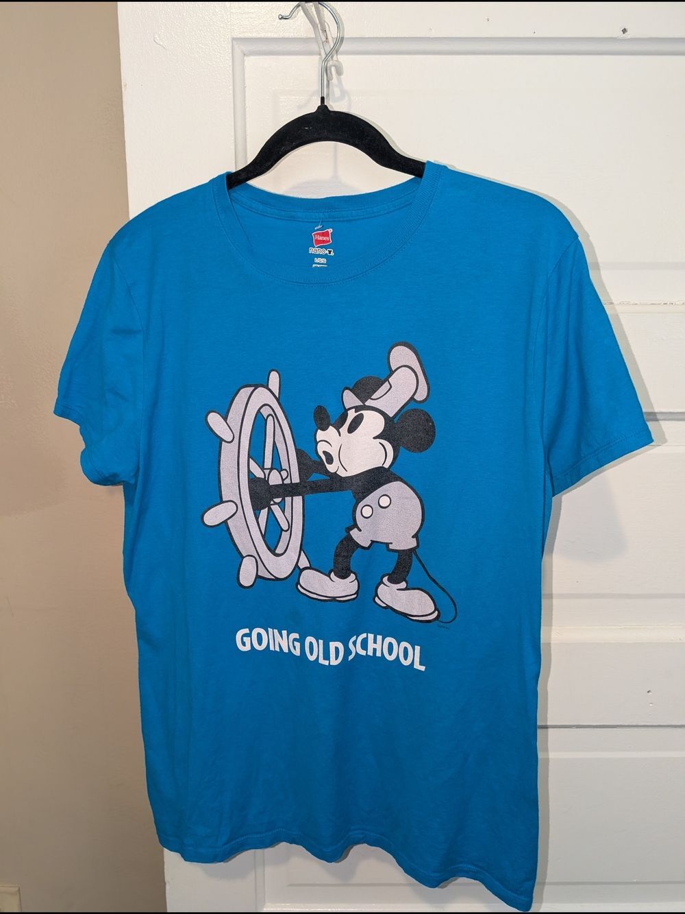 Hanes Bright Blue 'Going Old School' Graphic Tee